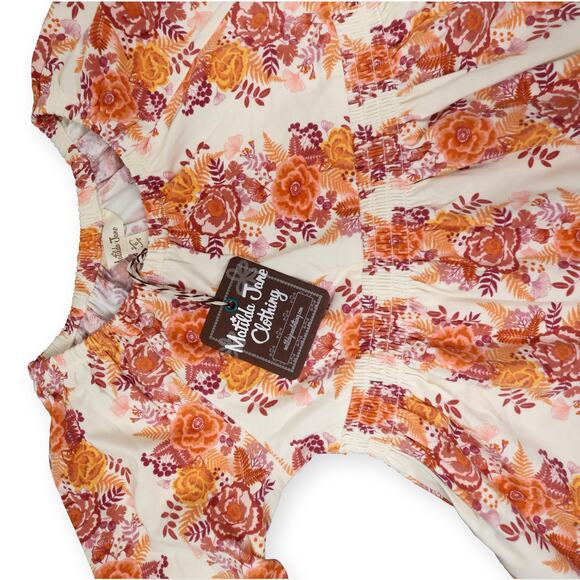 Matilda Jane Just Imagine Charlotte Girl's Floral Print Peasant Top 6 NWT - Picture 2 of 9